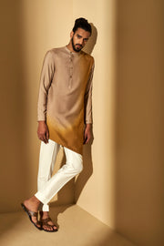 Dhruv Vaish-Tan Sun Dip Dyed Kurta Set-INDIASPOPUP.COM