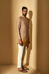 Dhruv Vaish-Tan Sun Dip Dyed Kurta Set-INDIASPOPUP.COM