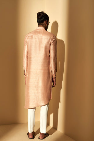 Dhruv Vaish-Sand Rose Metal Embroidered Kurta Set-INDIASPOPUP.COM