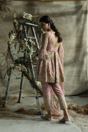 Turquoise By Rachit Khanna-Dark Rosegold Short Anarkali Suit-INDIASPOPUP.COM