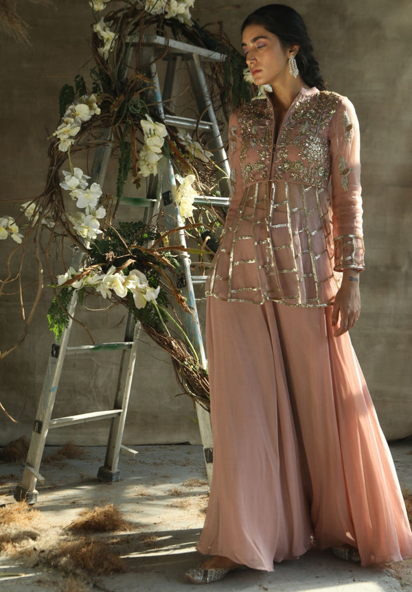 Turquoise By Rachit Khanna-Dark Rosegold Pant Set-INDIASPOPUP.COM