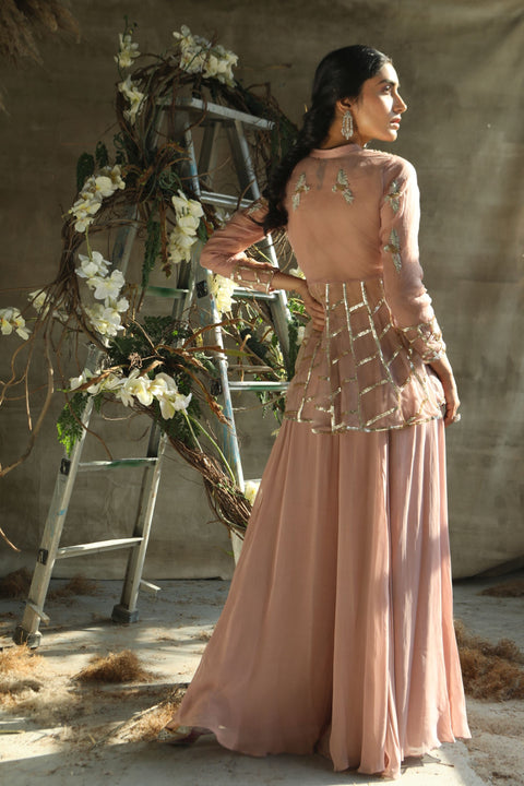 Turquoise By Rachit Khanna-Dark Rosegold Pant Set-INDIASPOPUP.COM