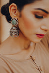 Hyperbole - Nakshi Earrings With Green Aventurine - INDIASPOPUP.COM