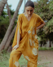 Paulmi & Harsh-Ochre Yellow Kurta With Pants-INDIASPOPUP.COM