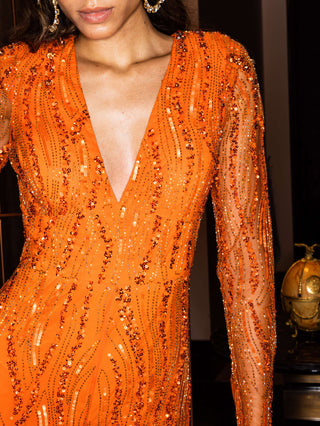 House Of Eda-Brick Orange Milla Jumpsuit-INDIASPOPUP.COM