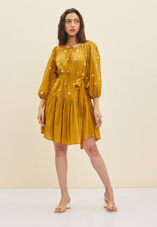 Meadow-Yellow Daylily Dress-INDIASPOPUP.COM