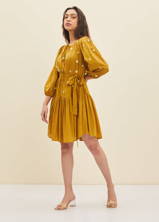 Meadow-Yellow Daylily Dress-INDIASPOPUP.COM