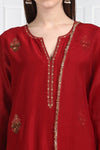 Label Earthen-Maroon Kurta & Pants With Dupatta-INDIASPOPUP.COM