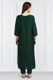 Label Earthen-Green Kurta & Pants With Dupatta-INDIASPOPUP.COM