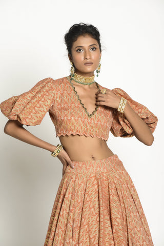 Rishi & Vibhuti-Tangerine Ibadat Skirt Top Set-INDIASPOPUP.COM
