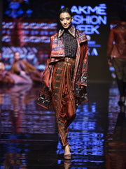 Rajdeep Ranawat-Navy Shirt & Jacket With Dhoti-INDIASPOPUP.COM