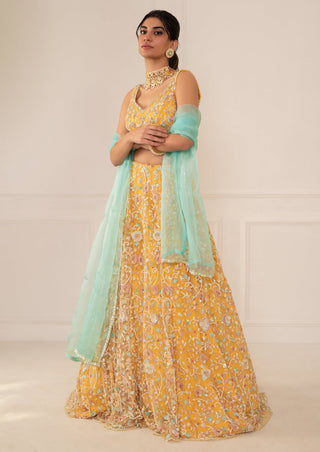 Mani Bhatia-Sunshine Embroidered Lehenga Set-INDIASPOPUP.COM