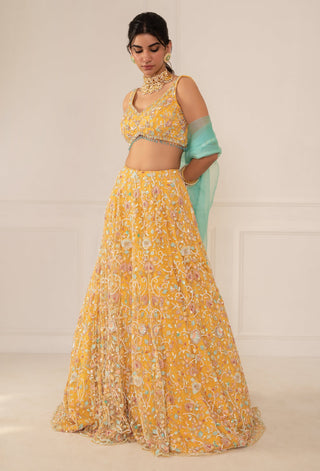 Mani Bhatia-Sunshine Embroidered Lehenga Set-INDIASPOPUP.COM