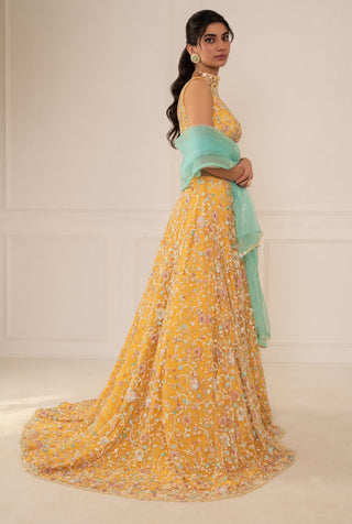 Mani Bhatia-Sunshine Embroidered Lehenga Set-INDIASPOPUP.COM