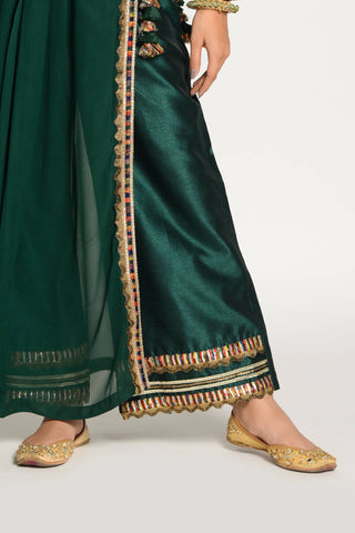 Rishi & Vibhuti-Bottle Green Naaz Kurta Set-INDIASPOPUP.COM