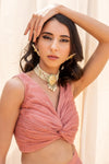 Silky Bindra-Dusty Pink Embroidered Palazzo Set-INDIASPOPUP.COM