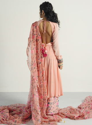 Rishi & Vibhuti-Peach Anarkali With Pants-INDIASPOPUP.COM