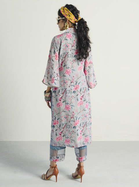 Rishi & Vibhuti-Grey Kurta With Pants-INDIASPOPUP.COM