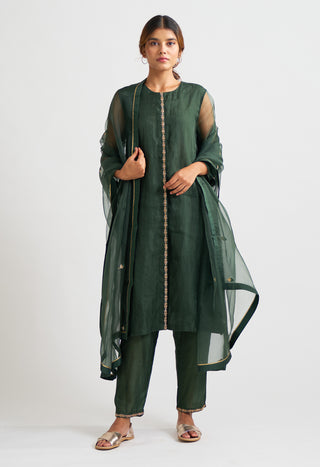 Dot-Illa Teal Green Kurta Set-INDIASPOPUP.COM