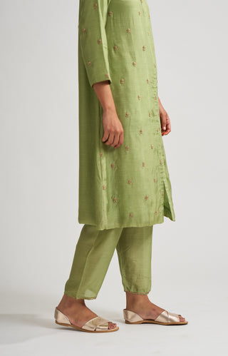 Dot-Rohita Light Green Kurta With Pants-INDIASPOPUP.COM
