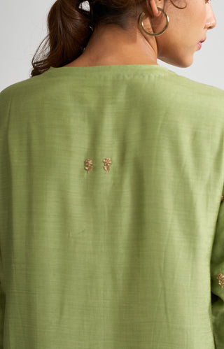 Dot-Rohita Light Green Kurta With Pants-INDIASPOPUP.COM