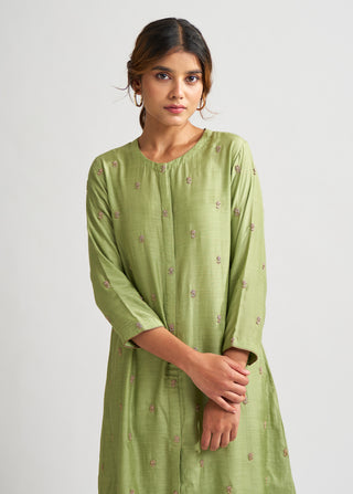 Dot-Rohita Light Green Kurta With Pants-INDIASPOPUP.COM