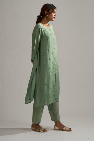 Dot-Rohita Mint Kurta Kurta With Pants-INDIASPOPUP.COM