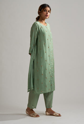 Dot-Rohita Mint Kurta Kurta With Pants-INDIASPOPUP.COM