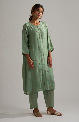 Dot-Rohita Mint Kurta Kurta With Pants-INDIASPOPUP.COM