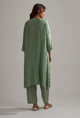 Dot-Rohita Mint Kurta Kurta With Pants-INDIASPOPUP.COM