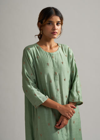 Dot-Rohita Mint Kurta Kurta With Pants-INDIASPOPUP.COM