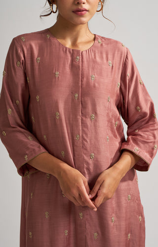 Dot-Rohita Old Rose Kurta Set-INDIASPOPUP.COM