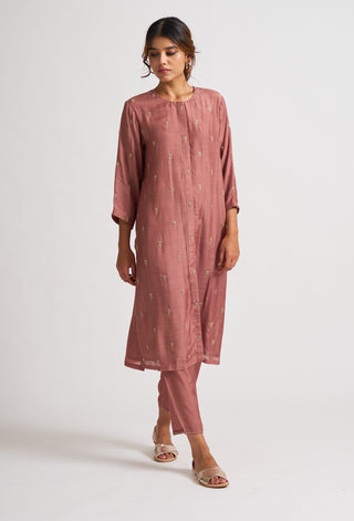 Dot-Rohita Old Rose Kurta Set-INDIASPOPUP.COM