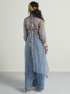 Rishi & Vibhuti-Grey Blouse With Pants & Cape-INDIASPOPUP.COM