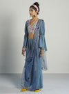 Rishi & Vibhuti-Grey Blouse With Pants-INDIASPOPUP.COM