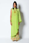 Rishi & Vibhuti-Lime Green Kaftan And Pant-INDIASPOPUP.COM