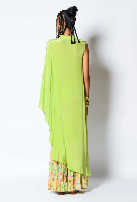 Rishi & Vibhuti-Lime Green Kaftan And Pant-INDIASPOPUP.COM