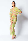 Rishi & Vibhuti-Lime Green Drape Skirt And Top-INDIASPOPUP.COM