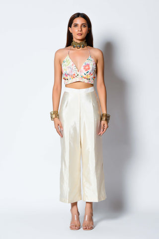 Rishi & Vibhuti-Ivory Cape, Pant And Bralet Set-INDIASPOPUP.COM