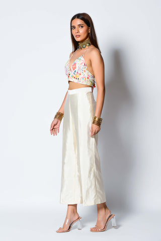 Rishi & Vibhuti-Ivory Cape, Pant And Bralet Set-INDIASPOPUP.COM