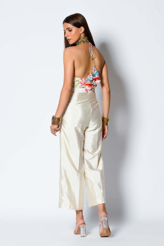 Rishi & Vibhuti-Ivory Cape, Pant And Bralet Set-INDIASPOPUP.COM