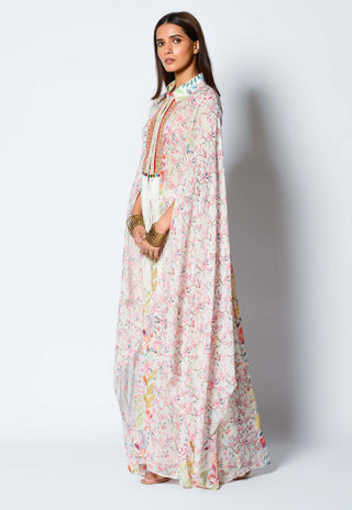 Rishi & Vibhuti-Ivory Cape Jacket-INDIASPOPUP.COM