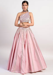 Rishi & Vibhuti-Pastel Pink Lehenga Set-INDIASPOPUP.COM