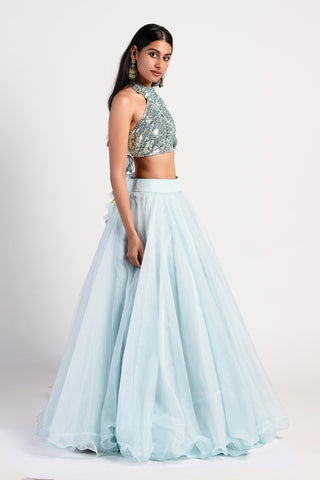 Rishi & Vibhuti-Ice Blue Lehenga Set-INDIASPOPUP.COM