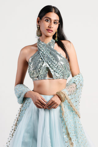 Rishi & Vibhuti-Ice Blue Lehenga Set-INDIASPOPUP.COM