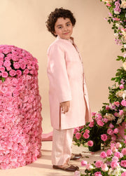 Littleens-Pink Achkan With Kurta And Trouser-INDIASPOPUP.COM