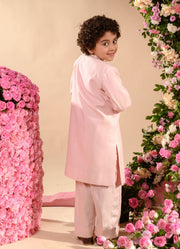 Littleens-Pink Achkan With Kurta And Trouser-INDIASPOPUP.COM