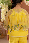 Littleens-Yellow Sharara Cape Set-INDIASPOPUP.COM