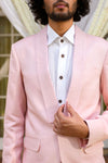Littleens-Pink Embroidered Blazer With Trouser-INDIASPOPUP.COM
