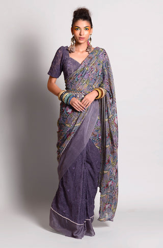 Rishi & Vibhuti-Jupitar Tropical Print Saree-INDIASPOPUP.COM